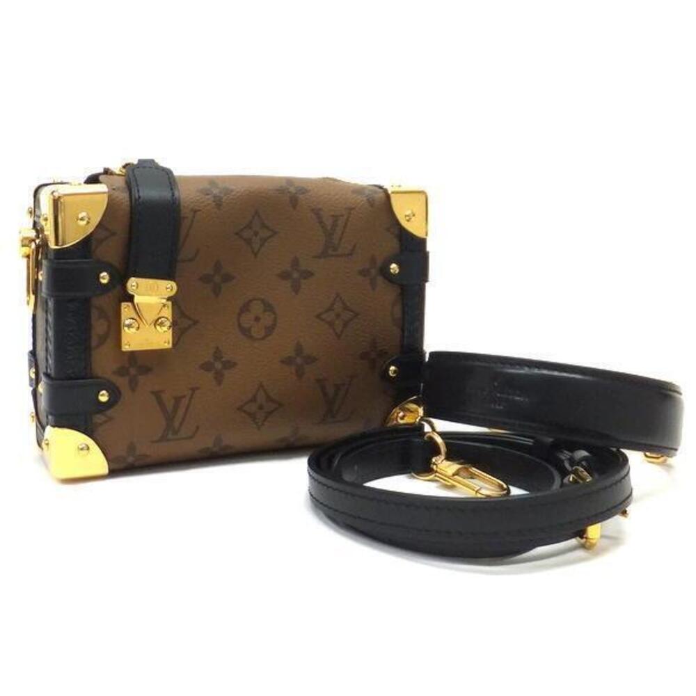 Louis Vuitton Side Trunk Shoulder Bag Monogram Reverse Brown